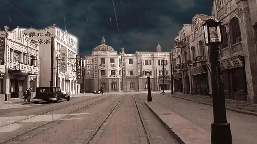 老上海滩下雨背景_1920x1080_高清视频素材下载(编号:3053585)_舞台