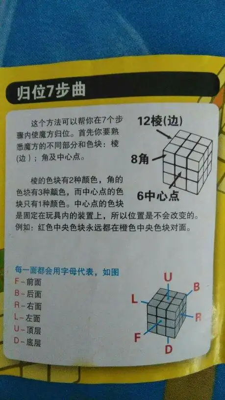 求帮忙还原一个3阶魔方!简单的公式有木有,类似于uf之类的