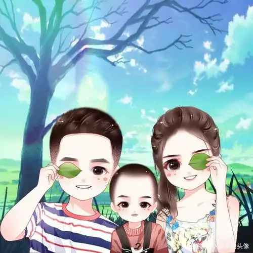幸福藏在头像里,三口之家,四口之家全家福头像