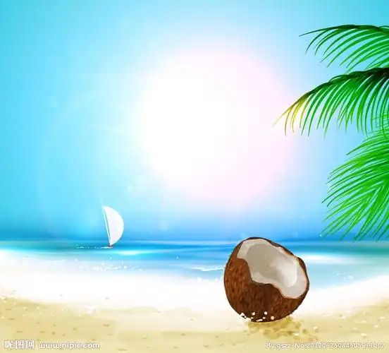 夏日沙滩海洋风景矢量图__背景底纹_底纹边框_矢量图库_昵图网nipic.