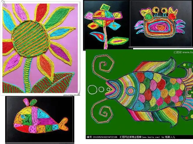 彩线贴画22张幻灯片