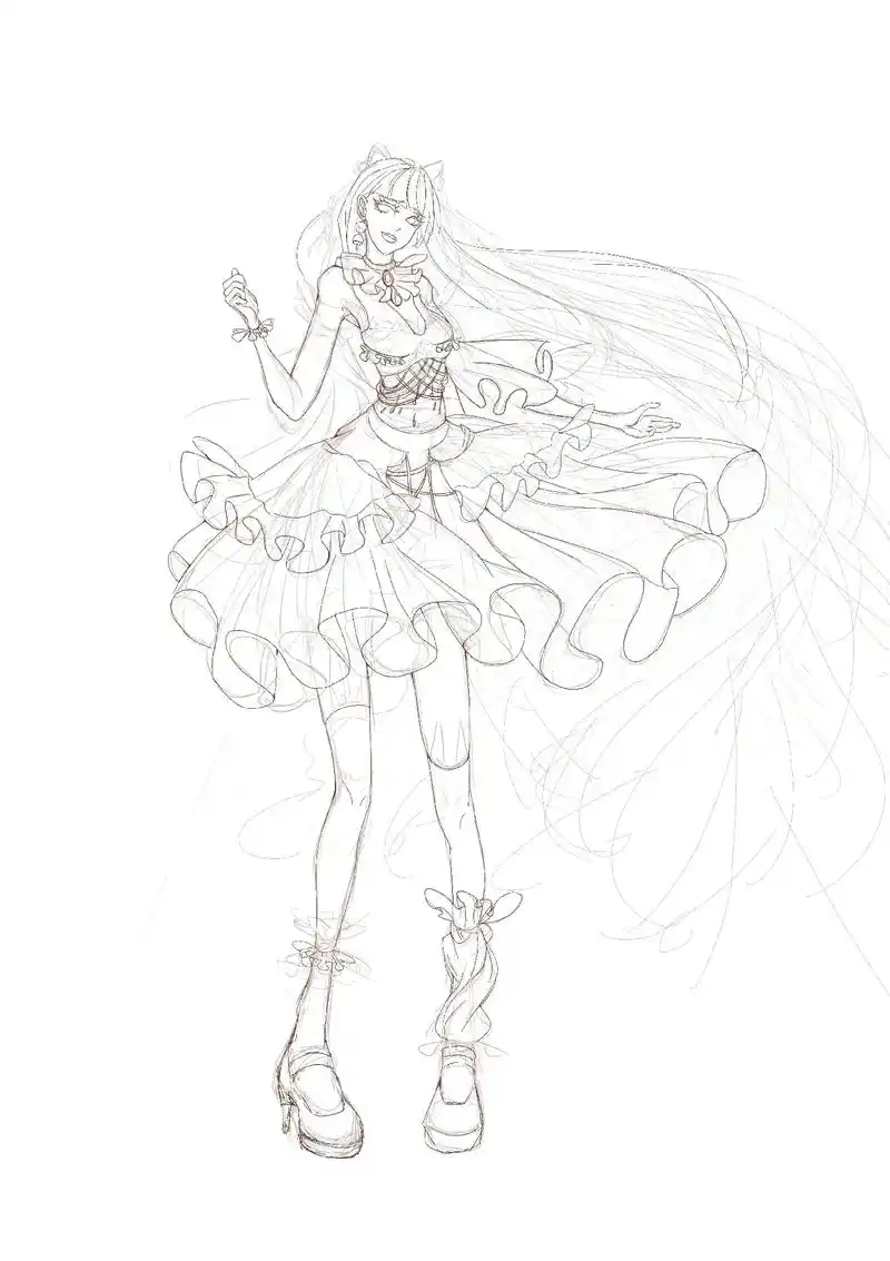 一些全身图板绘线稿就是想象很丰满现实很骨感再这样下去我真的要去搞