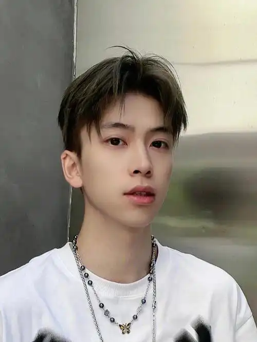 韩系中分塑型烫脸型长额头高的男生推荐这款发型.