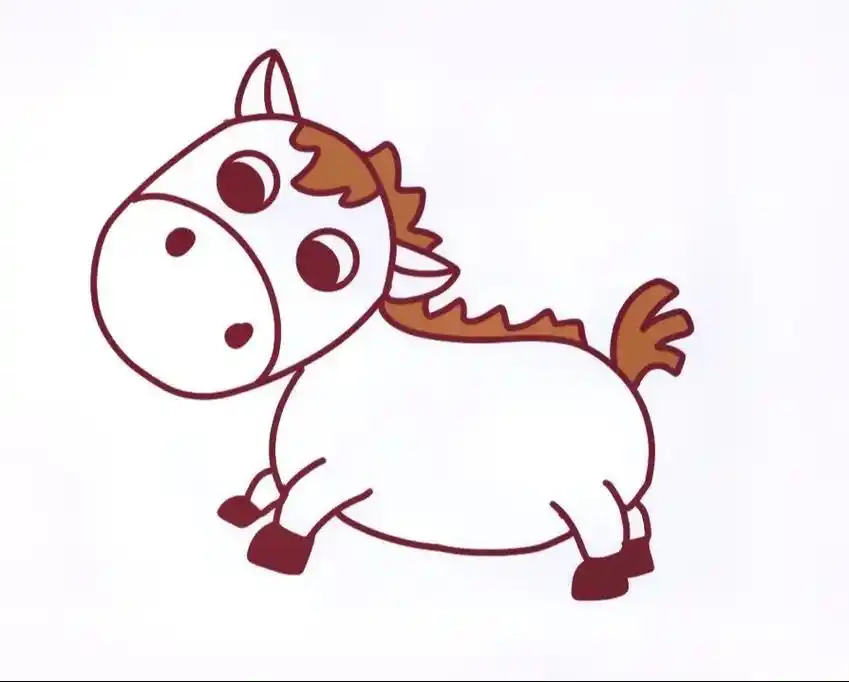 儿童简笔画-一匹骏马