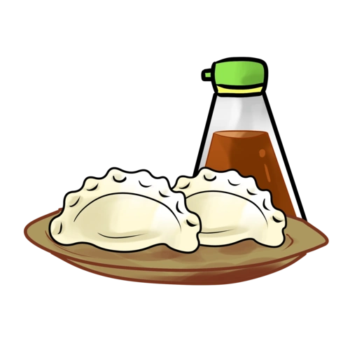 手绘冬至饺子插画图片