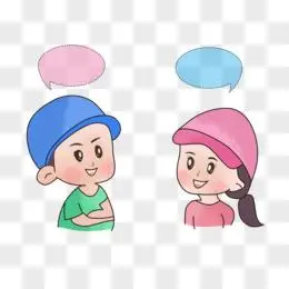 卡通元素两小孩谈话场景素材