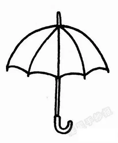蔬菜简笔画 > 雨伞简笔画简单画法雨伞简笔画图解二 一把雨伞简笔画