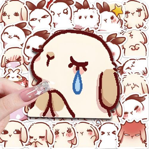新款卡通二次元兔兔坦超萌动物贴纸手机壳桌面diy装饰防水贴画