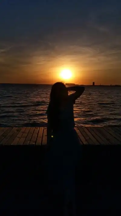 面朝大海夕阳西下