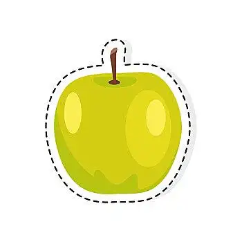 隔绝,不干胶,象征,成熟,水果,白色背景,背景,素食,插画,轮廓,虚线