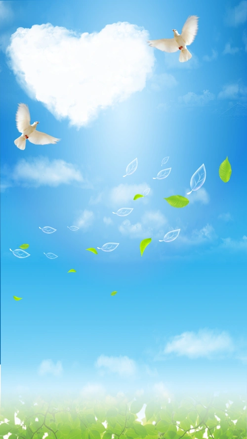 风景蓝天白云矢量h5背景素材 (1)