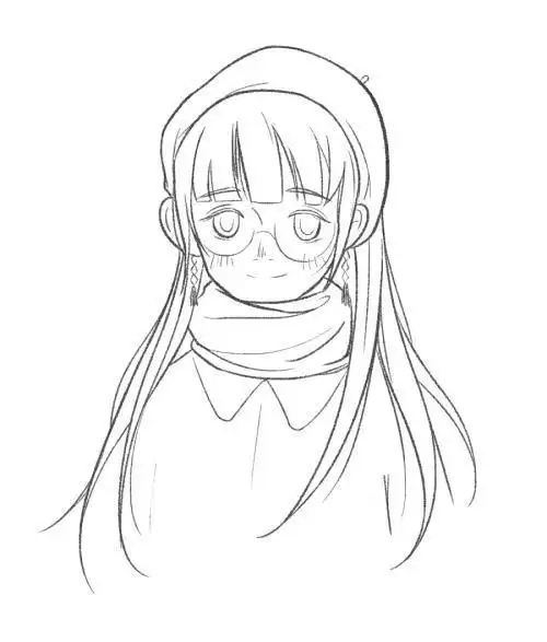 女生卡通自画像简笔画