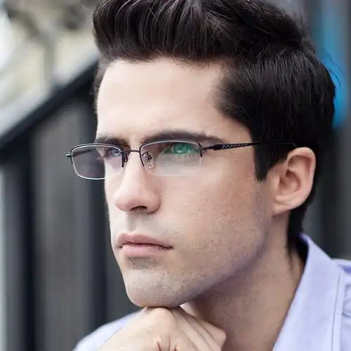 亿超s178c2银色 超轻近视眼镜 男士半框 商务纯钛 眼镜框