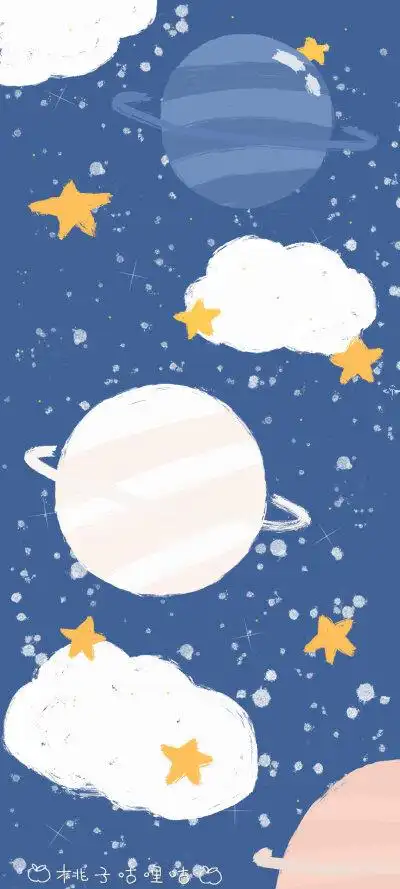 少女心壁纸/蓝色桃子咕哩咕