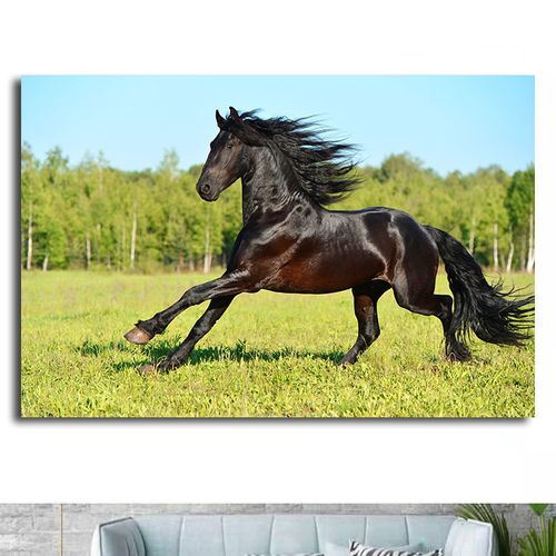 骏马图策马奔腾汗血宝马办公室客厅马到成功招财图海报墙贴画6