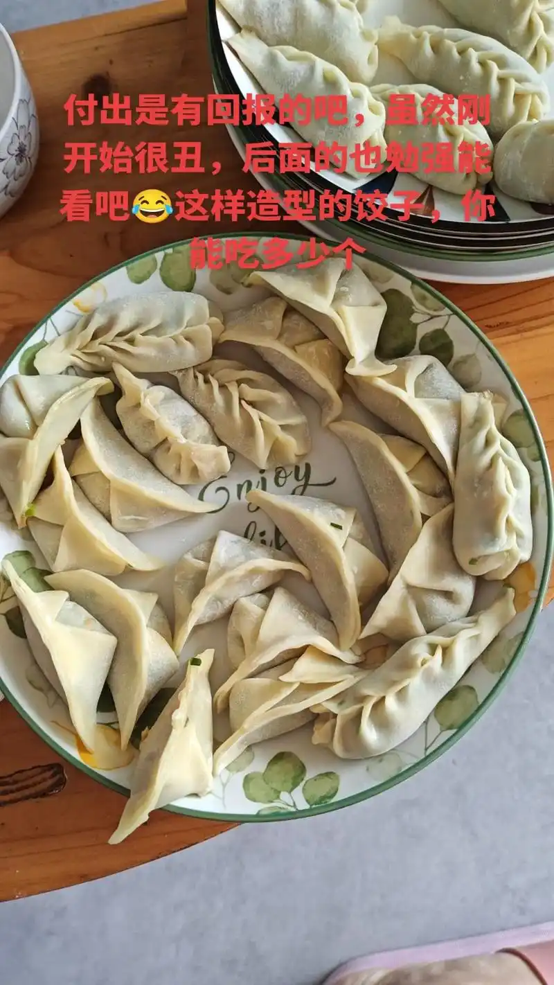 包饺子是一种乐趣 ##简单方便又好吃的饺子包法 哎!这手艺 - 抖音