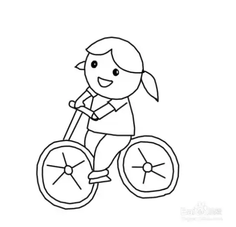 人物女孩的简笔画 小女孩简笔画图片大全小女孩骑自行车简笔画画画的