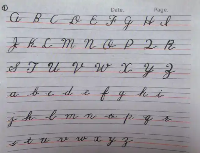 英文圆体书写练习