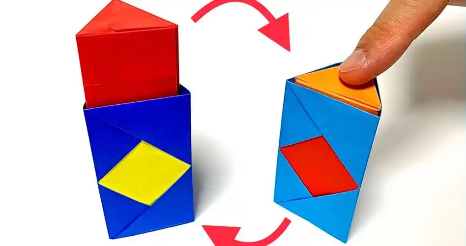 超好玩的折纸按压三角柱,一玩就上手,解压一整天#折纸#玩具