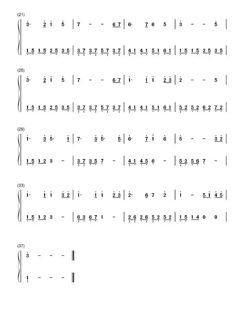 《月亮代表我的心》简谱双手简易版 《月亮代表我的心》钢琴独奏双手