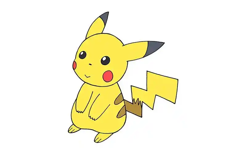 可爱的皮卡丘简笔画画法步骤