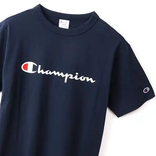 champion/冠军 草写logo印花短袖运动t恤日版