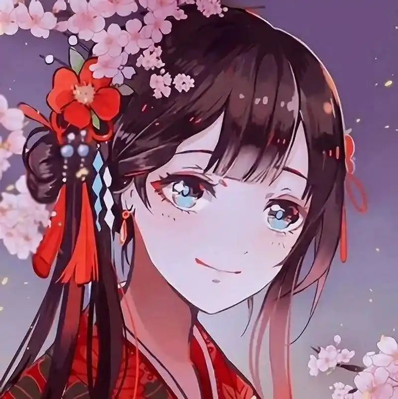 珍藏版绝美超仙红色系梦幻仙气动漫女生头像