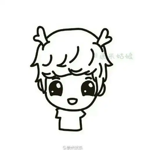 鹿晗简笔画过程