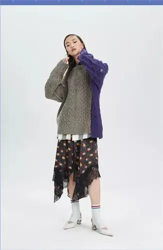 uooyaa乌丫女装2018秋冬新款撞色系毛衫流行趋势