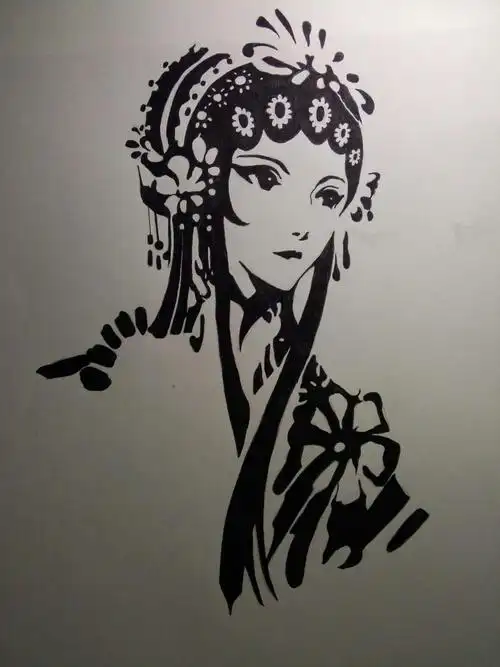 暖心 针管笔黑白画