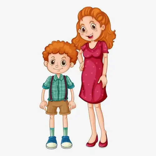 关键词 : 插画风妈妈和儿女,卡通形象,母亲节,矢量人物,免抠,透明