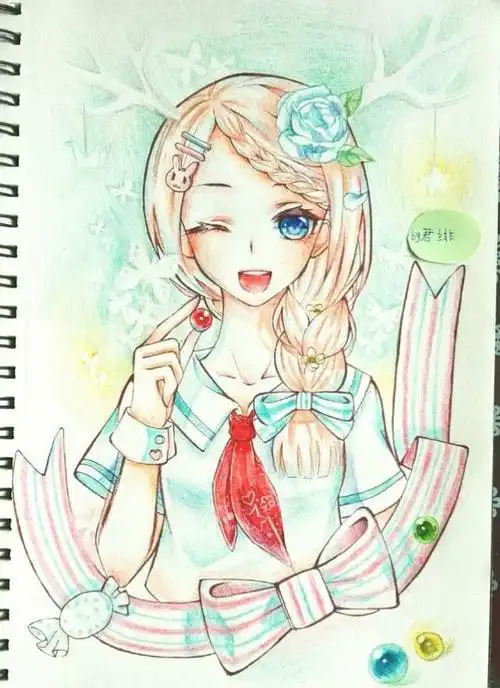 彩铅动漫人物的简笔画