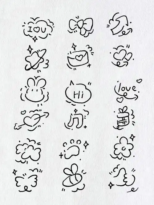 可可爱爱简笔画手帐素材