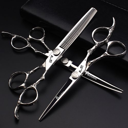 发廊理发师专用剪头发工具6寸7寸玫瑰平剪无痕牙剪美发剪刀套装