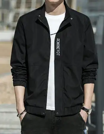 赛潘安夹克男春秋季潮流立领休闲男士外套青少年衣服男褂子夹克男青年