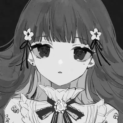 动漫女头黑白高级感图片