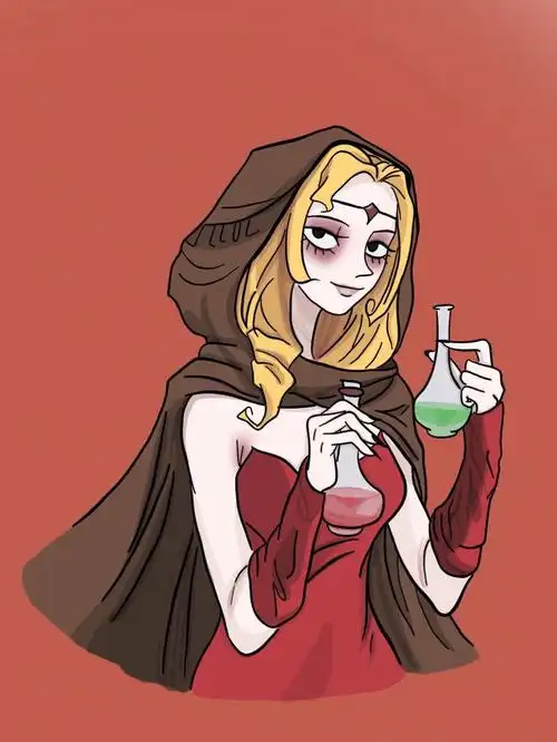 手绘狼人杀角色女巫