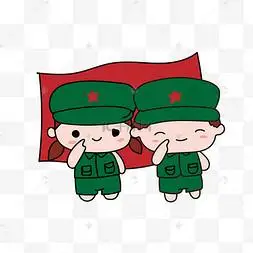 红旗前敬礼的小朋友