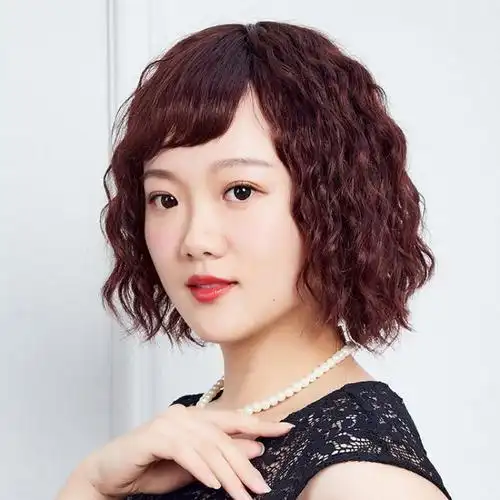 妙洋厂家直销机制头套真人发假发女士时尚短发卷发玉米烫假发中年