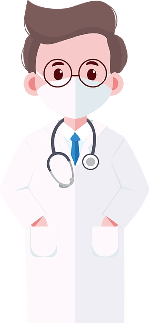 手绘卡通戴口罩的男医生原创人物素材