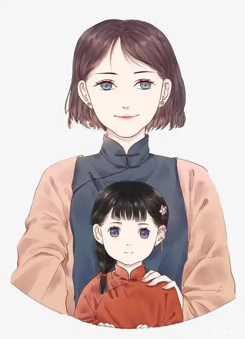 母亲节插画手绘 趁时光未老