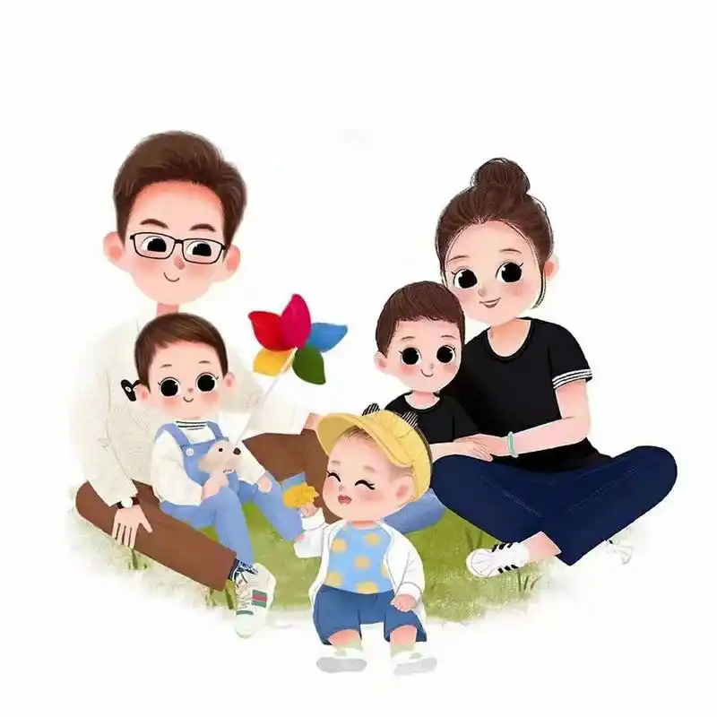 一家五口(三个儿子)情侣头像/全家福头像