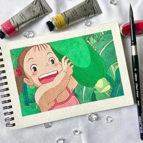 宫崎骏动漫水彩龙猫线稿