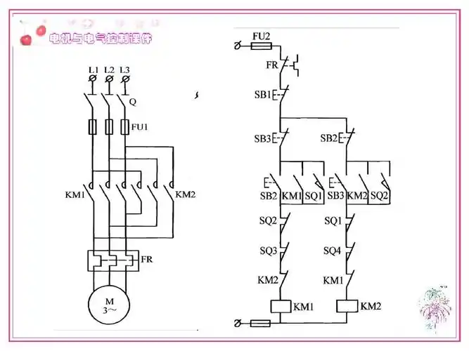 电动机制动控制线路 三相异步电动机正反转控制电路 电子元器件图片