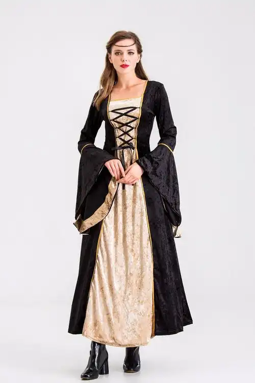 欧洲中世纪收腰法式公主长裙 贵族英伦风礼服连衣裙 影楼拍摄服装