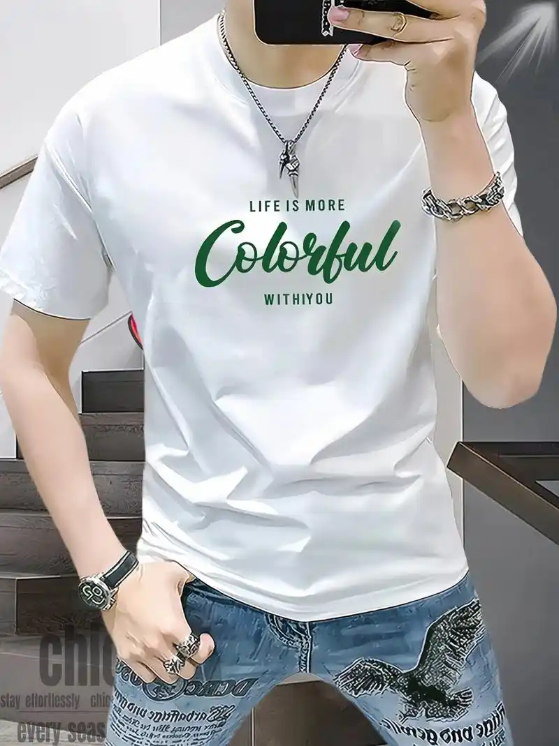 穿上这款夏季潮流品质男装t恤,一定迷倒全场!2024潮款