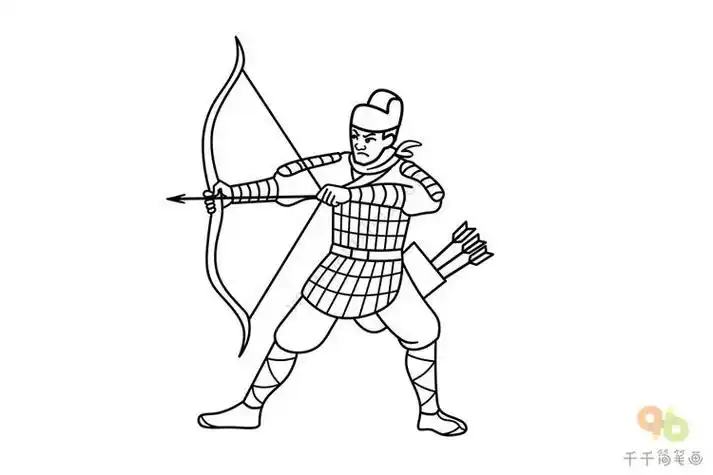 古代人拿弓箭的简笔画(简笔画图片大全) -【爱个性】