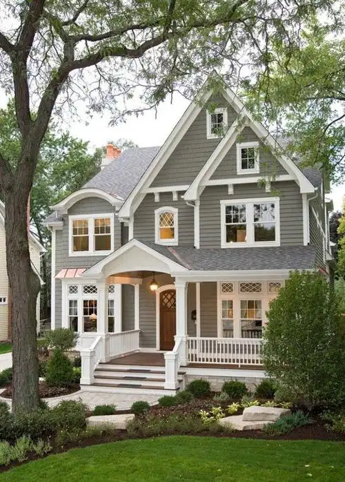 现代美式风格房屋外观装修效果图