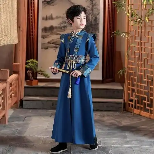 小学生男生汉服古装男童古装儿童唐装古少爷服套装书生演出服中国风