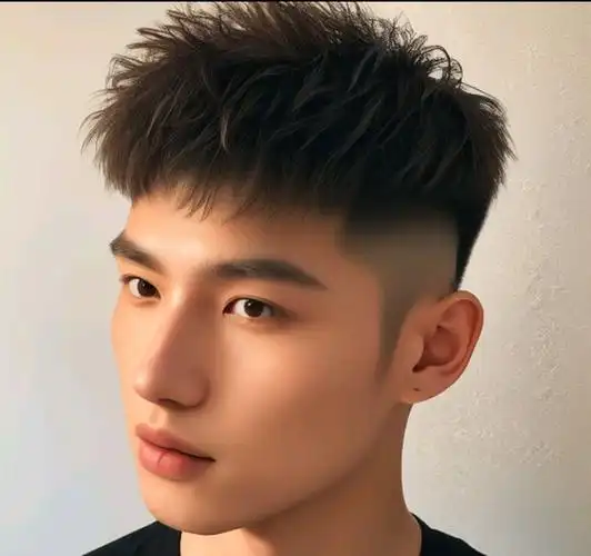 两侧铲短碎发:这是一种比较流行的两侧铲短男士发型,头顶的头发剪成不